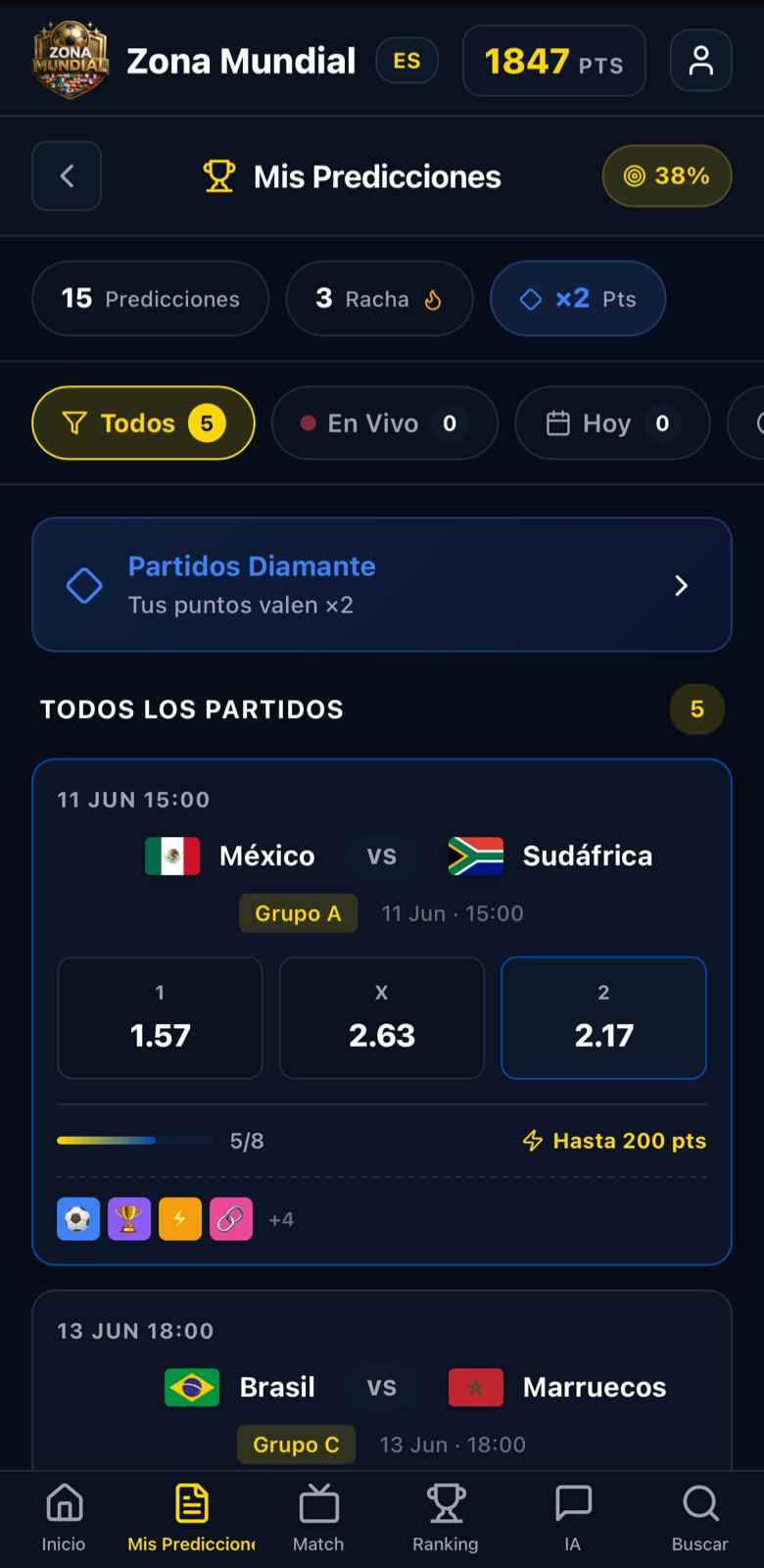 App de Predicciones ZonaMundial